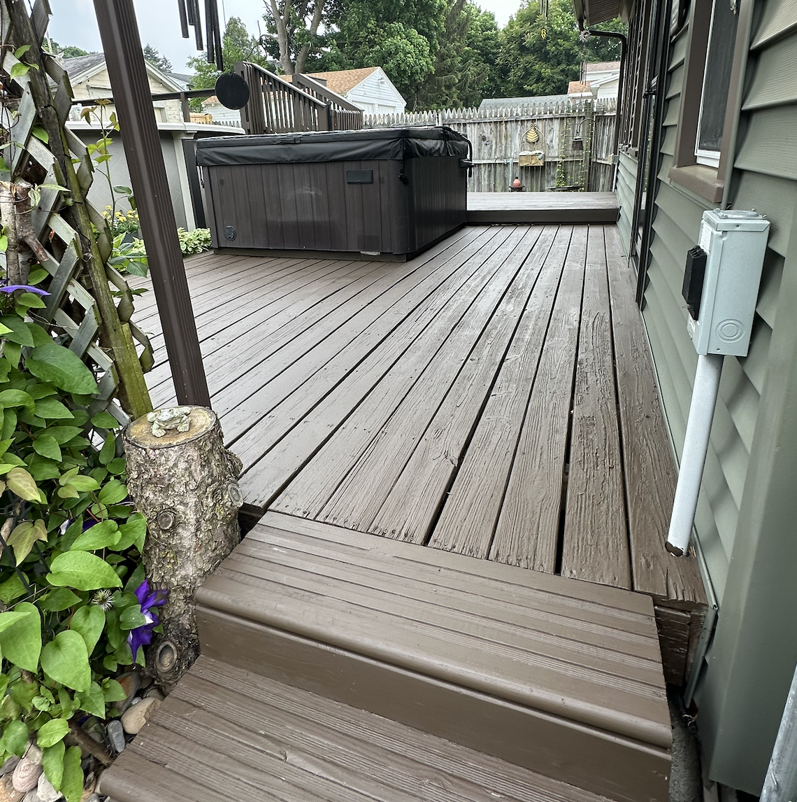 Deck wash and stain